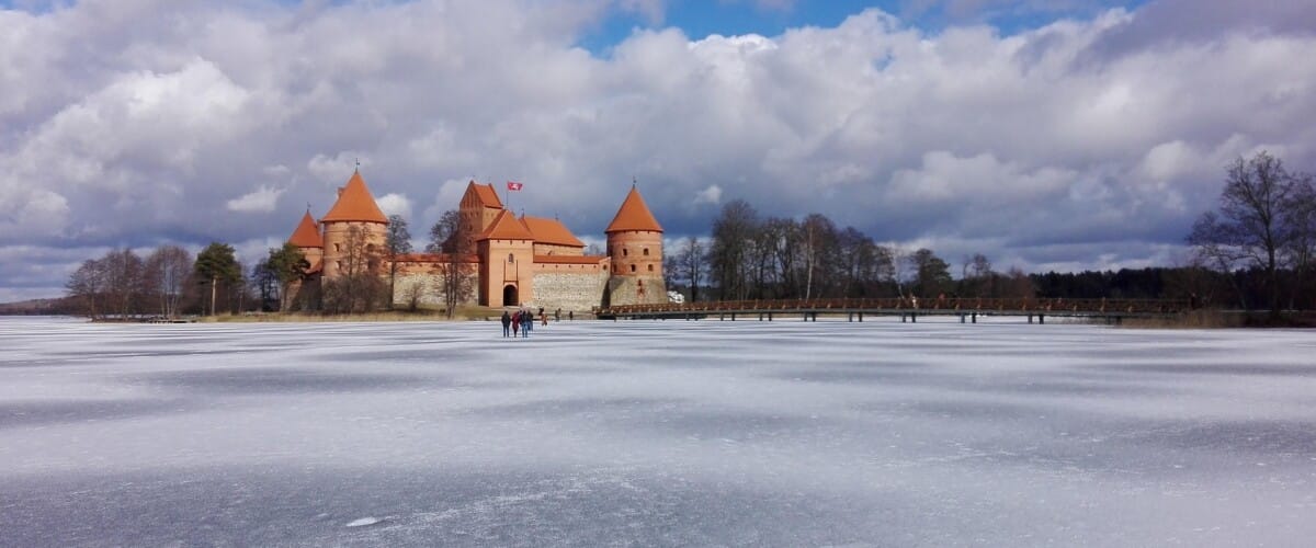 Lituania, Castello di Trakai in inverno