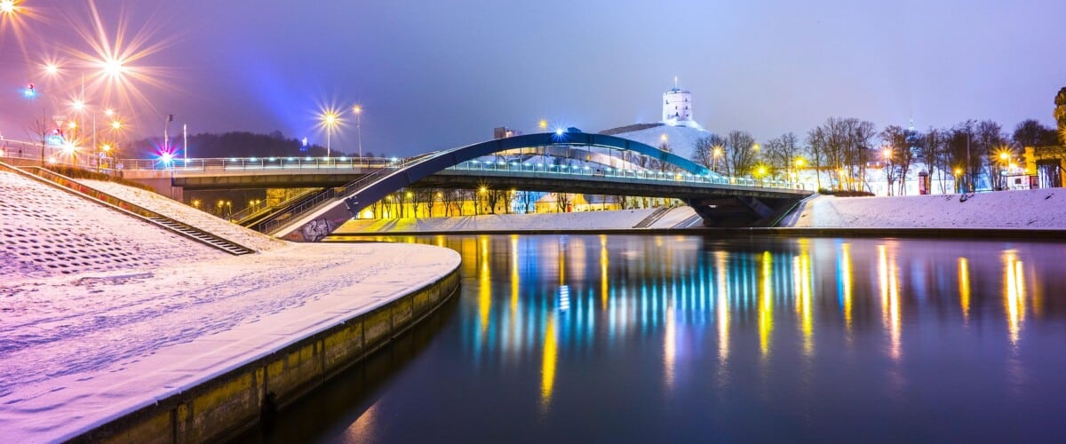 Lituania, Vilnius by night invernale